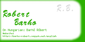 robert barho business card