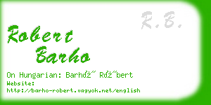 robert barho business card